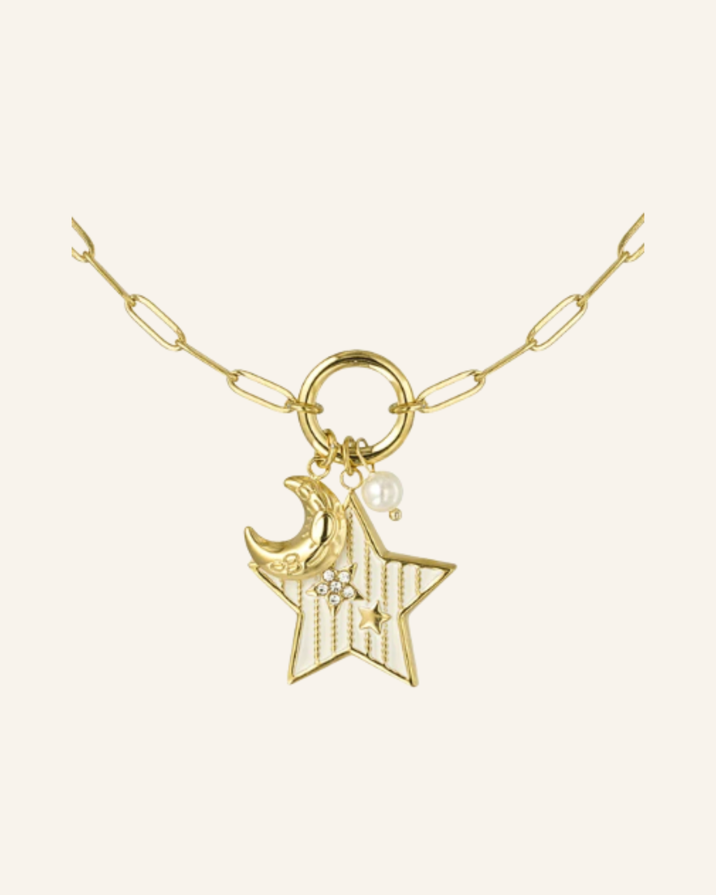 Kette Stern Mond Gold