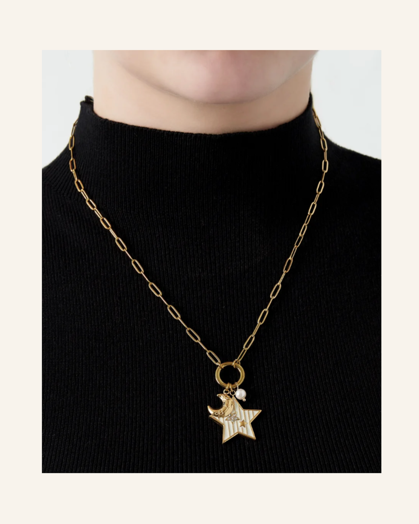Kette Stern Mond Gold