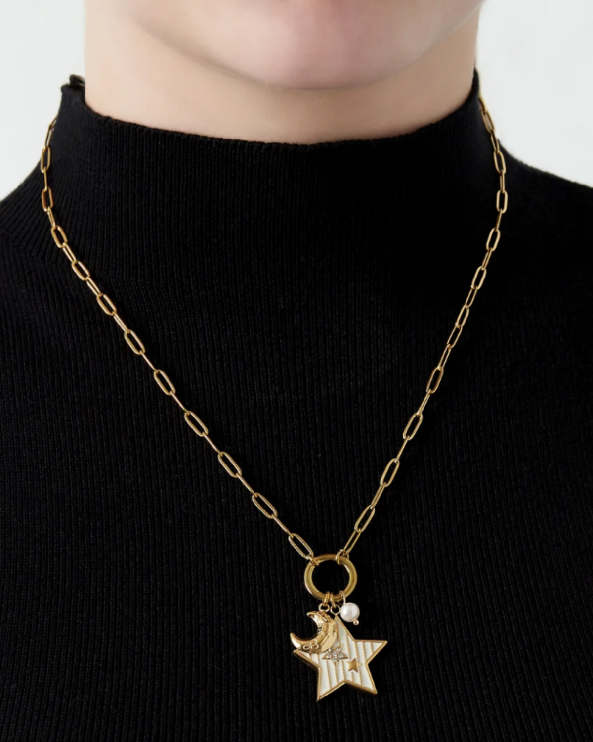 Kette Stern Mond Gold