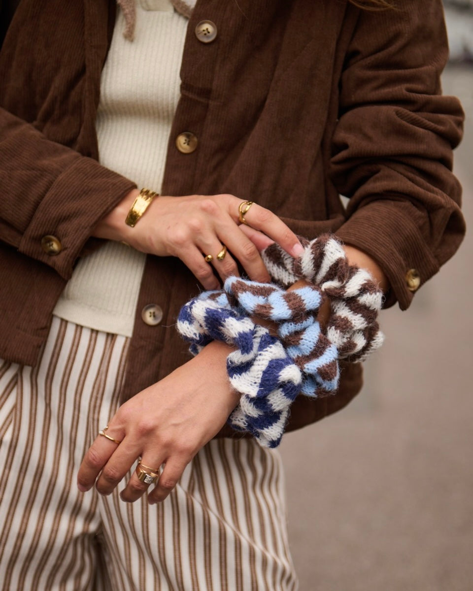 Scrunchie marinblau/weiß