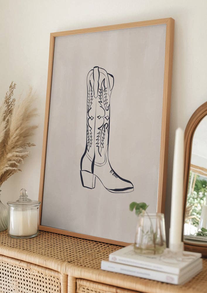Kunstdruck: Cowboystiefel (40 x 50cm)