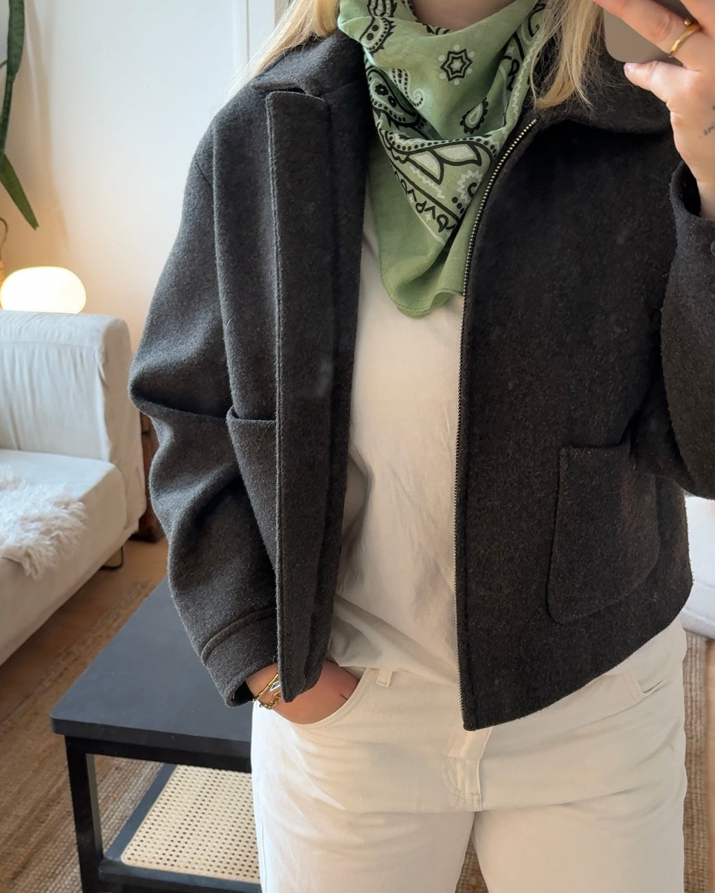 Tuch mit Muster hellgrün
