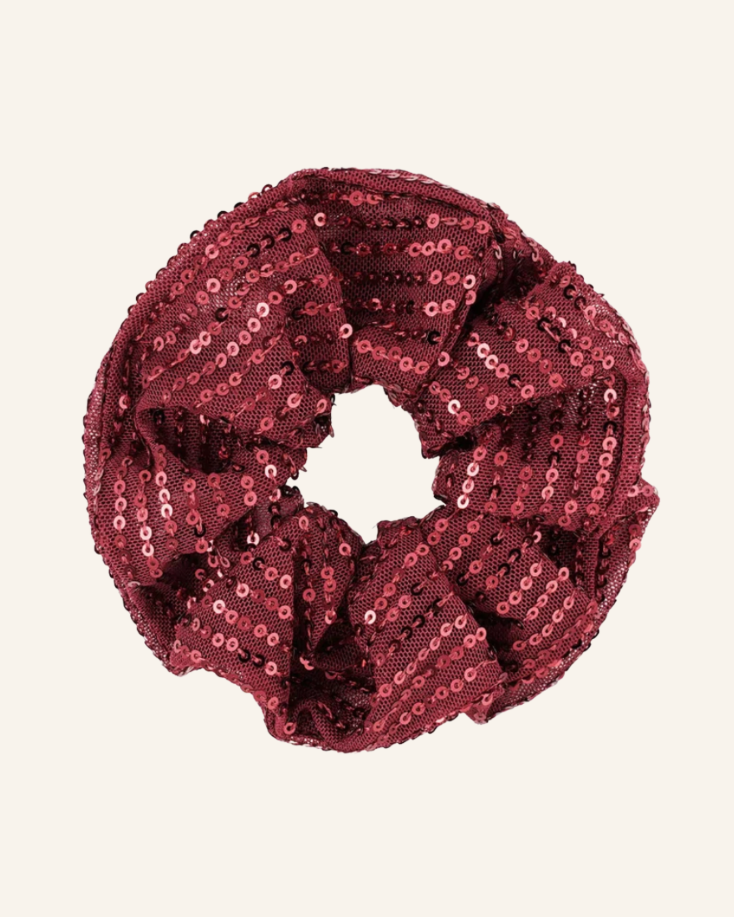 Pailletten Scrunchie Rot