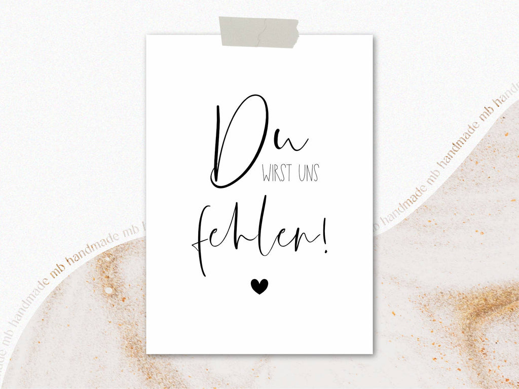 Postkarte "Du WIRST UNS fehlen!"