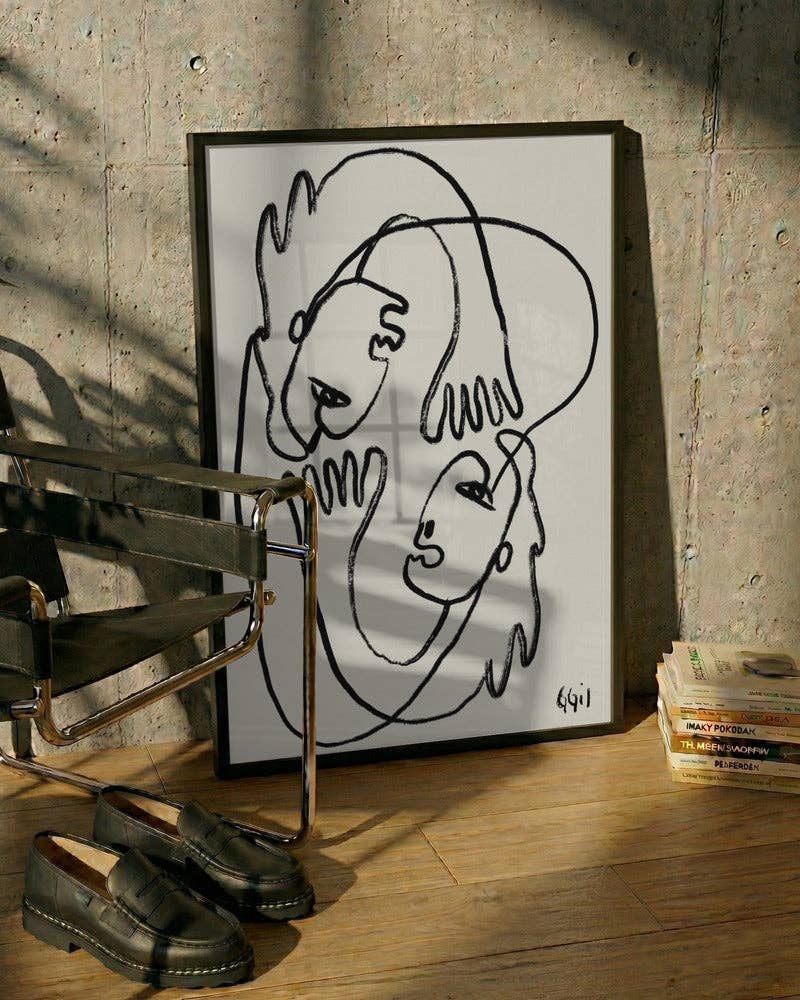 Kunstdruck: Verbundene Gesichter (50x70cm)