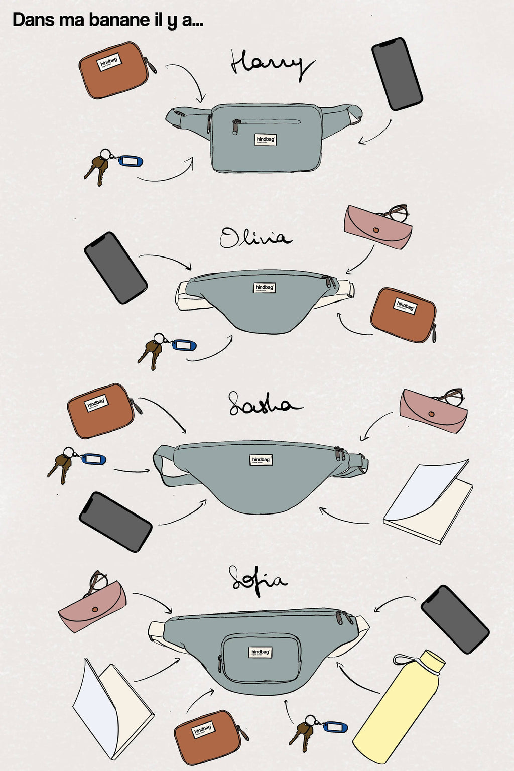 Bauchtasche Cognac von Hindbag