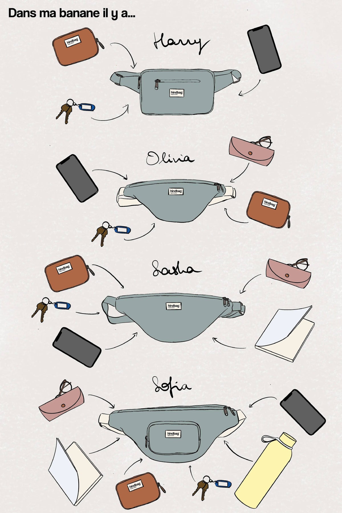 Bauchtasche Cognac von Hindbag